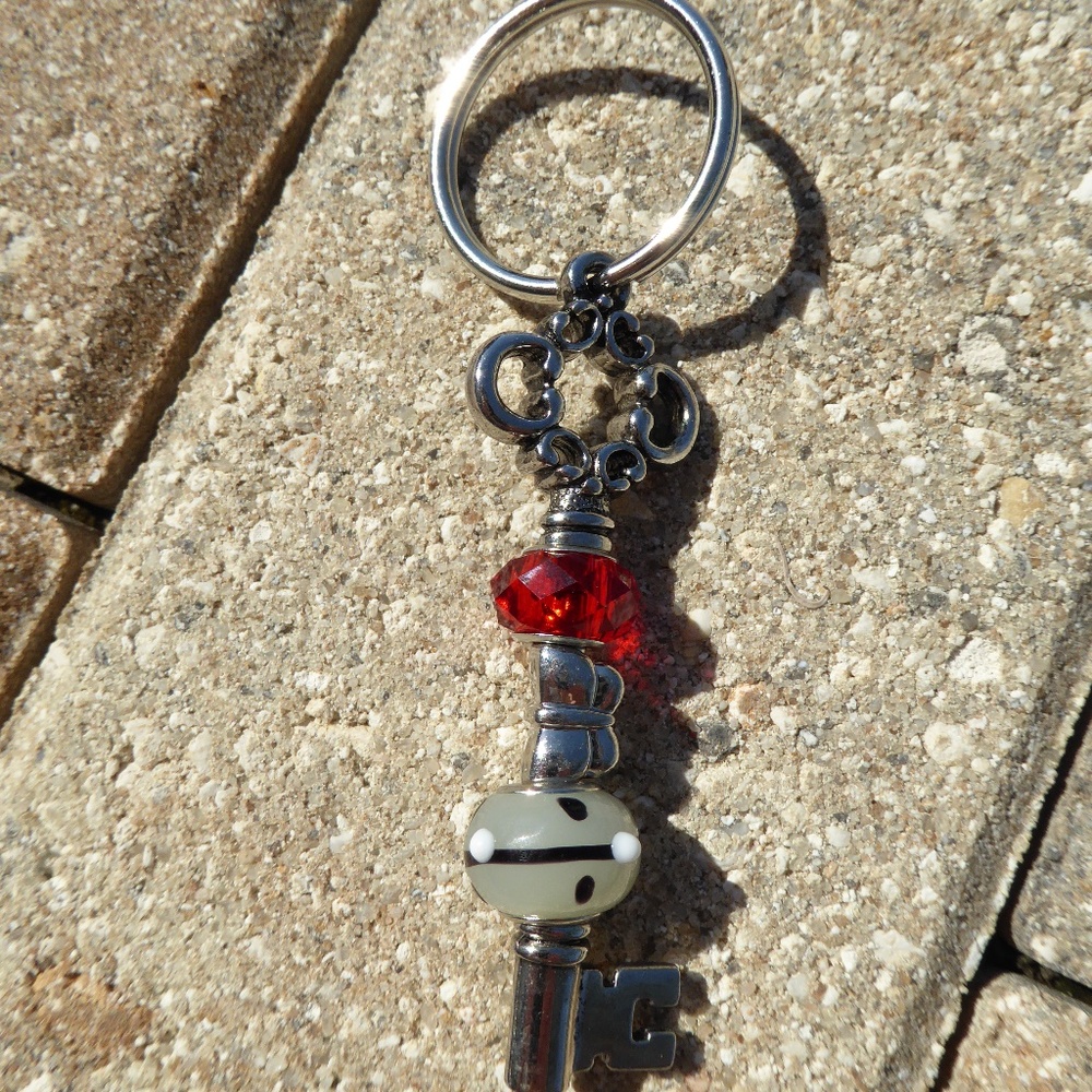 Handmade Keychain Glass Acrylic Butterfly Beads